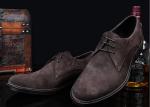 Grey / Black British Style Oxford Shoes , Mens Leather And Suede Dress Shoes