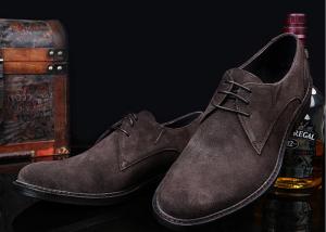China Grey / Black British Style Oxford Shoes , Mens Leather And Suede Dress Shoes factory