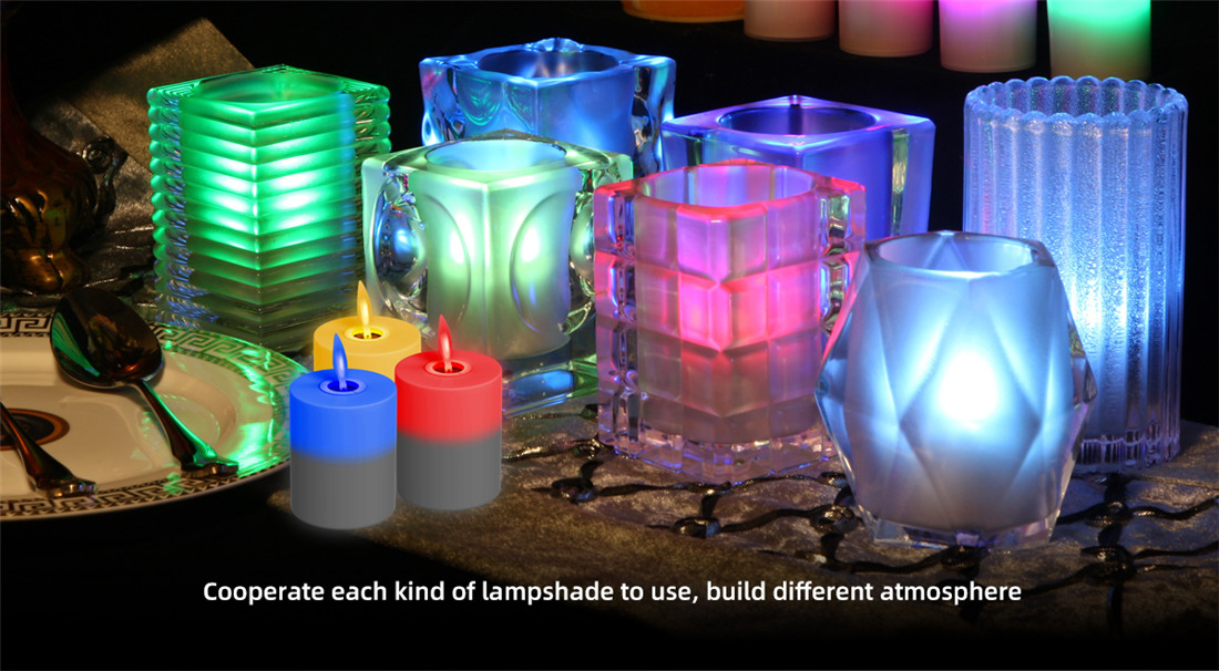 Phone Control Battery Operated Flameless LED Candle Light, Swing Flickering Ambiance Light