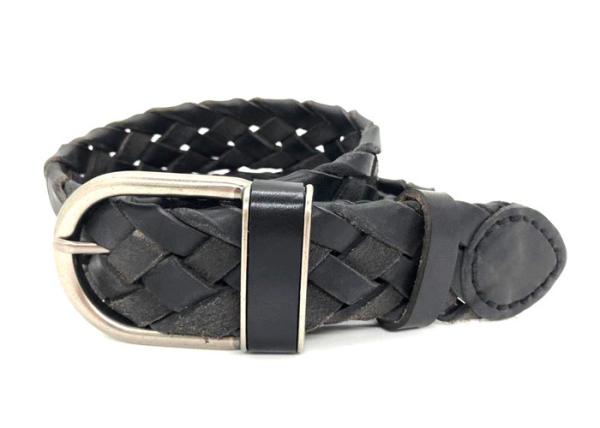 Eco - Friendly Mens Casual Leather Belt Black / Jeans Genuine Leather Braided