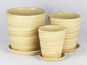 China Single Quantity Handcrafted Ceramic Containers Drainage For Flourishing Plants factory