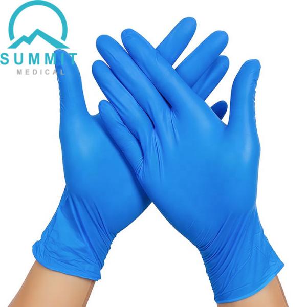 Blue 3.5 MIL Disposable Examination Gloves , Latex Free Medical Nitrile Exam