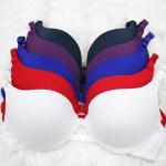 Nylon Cotton 32a 38A Sexy Women Bras Plain Dyed Front Closure Bra Full Cup