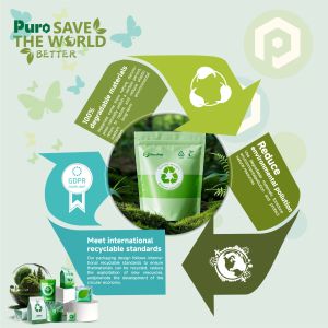 Customized Square Bottom Recycled Materials Stand-Up Pouches with Valve