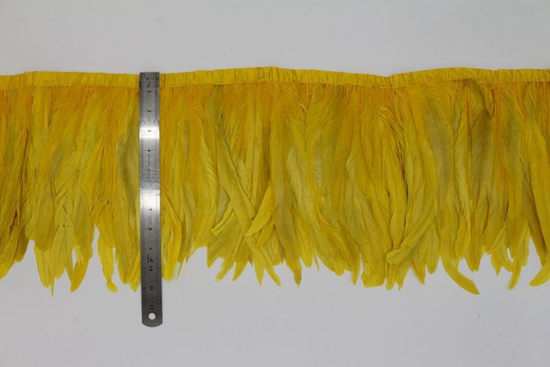 Length 1 Meter Rooster Coque Feather Fringe Trim with Satin Ribbon