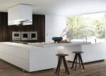 Italy modern kitchen cabinets design with white island oven pantry storage
