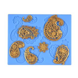 China Reusable Silicone Baking Utensils Edible Square Lace Mats For Cake Decorating factory