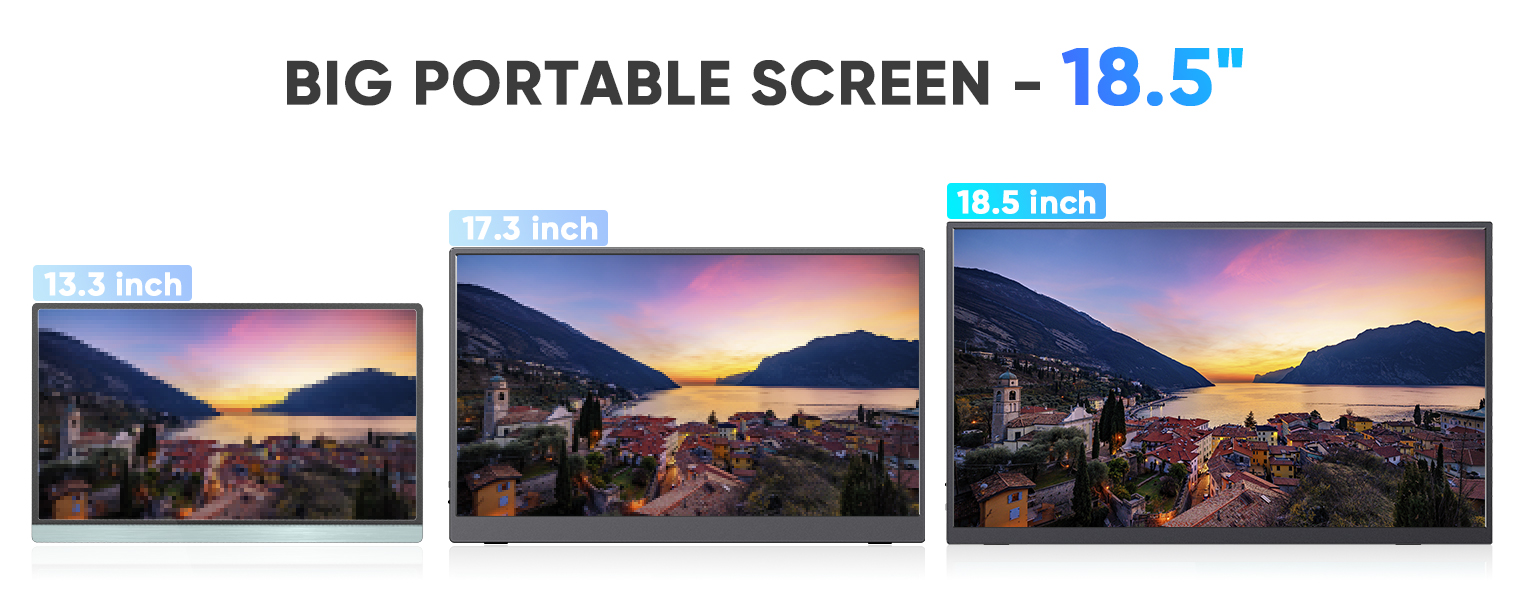 Gaming Lightweight Portable PS5 Monitor 18.5 Inch 1080P FHD USBC With Kickstand