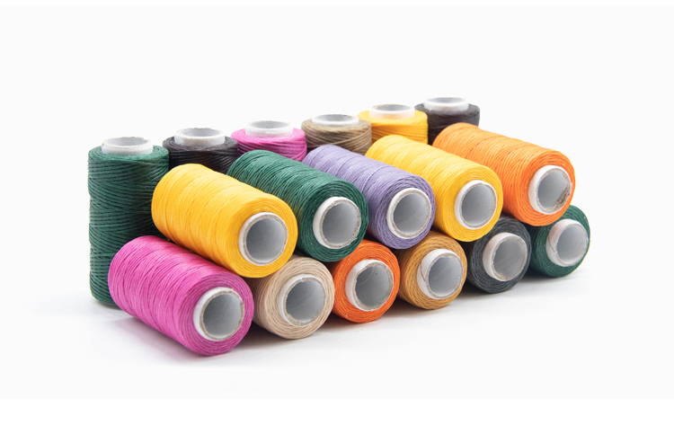 0.8mm Flat Waxed Polyester Stitching Thread for Leather Product Sewing and Durable