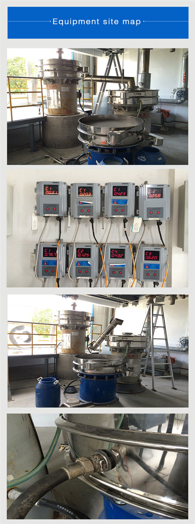 Circular Type 1 - 3 Layers Ultra-Fine Powder Ultrasonic Vibrating Screen