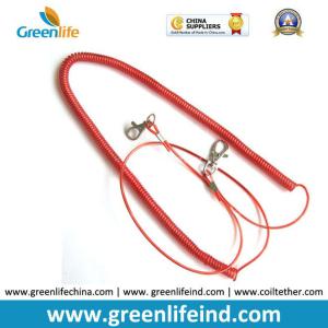 China Red Stopdrop Tooling Coil Lanyard Cable W/Thumb Hook factory