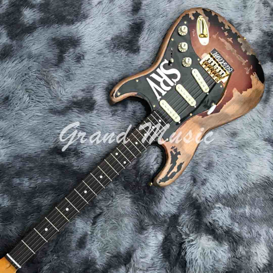 High Quality The new handmade remains ST SRV electric guitar,Do old electric guitar,Real photo,Free shipping