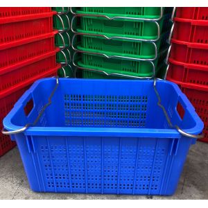 Convenient Handle Collapsible PP Fruit Vegetable Seafood Crates for Easy Storage