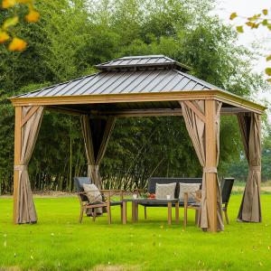 China Outdoor Hardtop Gazebo Galvanized Steel Metal Double Top Aluminum Hardtop factory