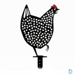 Black 25cm SGS Metal Chicken Yard Art SGS Metal Rooster Yard Decor