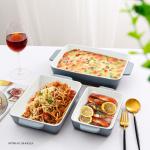 Rectangular Shape Ceramic Bakeware Sets Dish For Lasagna 23.7oz Volume