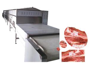 China Popular Sliver Microwave Meat Thawing Machine Continuous Tunnel Belt 40 KG / H factory