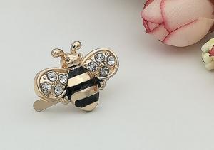 China Zinc Alloy Diamante Shoe Buckles , Shoe Accessories Metal Shoe Clips Bee - Like factory