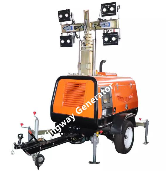 China 8.8m 400V Construction Light Tower With LED Lamp Kubota Engine factory