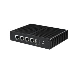 Industrial Fanless Mini Computer Linux Intel N100 DDR4 16G RAM 4LAN Dual COM