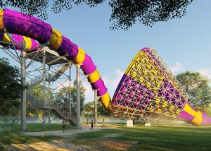 China Fun Amusement Water Park Water Slide Pipe Customized Size With Colors factory