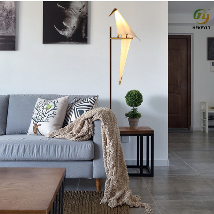 Modern Bedroom Bedside Lamp Aisle White Metal+Acrylic LED Bird Wall Lamp