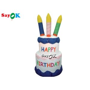 China Backyard Party PVC Plastic Inflatable Birthday Cake For Decorations on sale