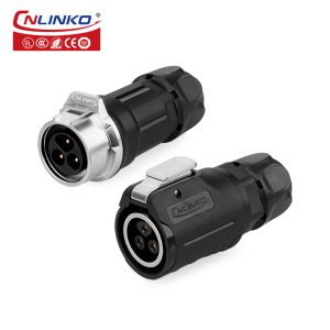 CNLINKO Waterproof Push-pull Connector 3 Pin Customize Plug Audio Female Socket