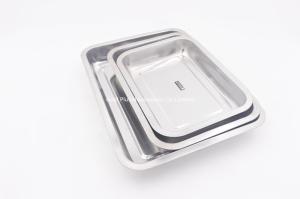27*20cm Dinner dishes for snack stainless steel feeding serving flat tray camping dessert barbecue sets