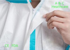 China Blue PP / SMS Disposable Protective Gowns Scrub Suit Lightweight S-5XL Size factory