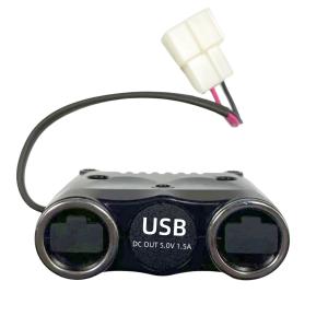 China 12V 24V Fast Charging QC3.0 USB Port Car Charger Outlet for Coach Truck Boat UTV RV Camper Black factory