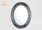 Oval Industrial Style Fiberglass Furniture Silver Mosaic Glass Framed Wall