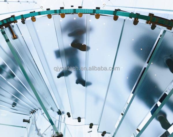 Customized Color Anti-Slip Frost Acid Etched Glass for Staircase and Floor