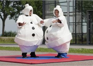 China White Inflatable Cartoon Sumo Suits With Foam / Sumo Wrestler Costume factory