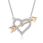 YASVITTI OEM ODM 925 Sterling Silver Cupid Necklace Rose Gold Plated Heart