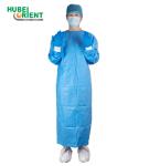 FDA AAMI PB70:2012 Level-3 45gsm SMS Knitted Cuffs Dark Blue Surgical Gown