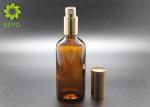 1Oz Glass Empty Foundation Bottle With Gold Aluminum Cap In Amber Color