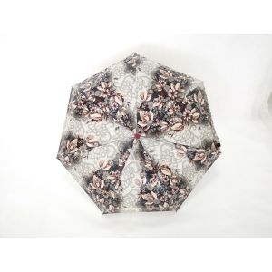 Iridescent Water Proof Fabric 3 Fold Automatic Umbrella , Wind Resistant