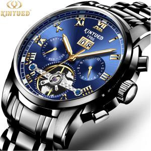 China KINYUED Distinctive Style Tourbillon Automatic Movement Watches Waterproof Luminous Business OEM Wristwatches factory