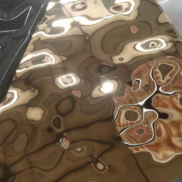 Decoration Water Wave Stainless Steel Sheet Silver Polished SUS430 Width