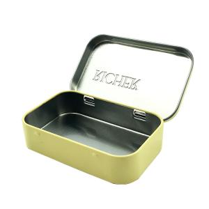 China Child Resistant Design Mint Tins with Flip Lid Embossed Metal Tins Wholesale Small Tin Cases factory