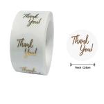 Custom Self Adhesive Vinyl Stickers 1 Inch / 2.5 Inch Thank You Sticker Label