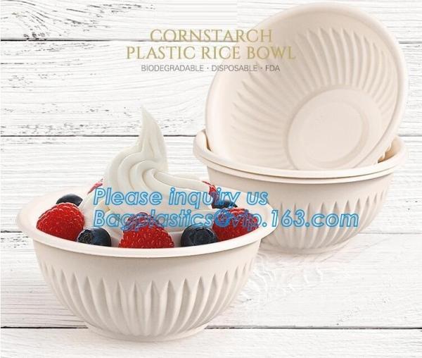 24oz disposable plastic soup bowl corn starch white bowls with lids,Disposable