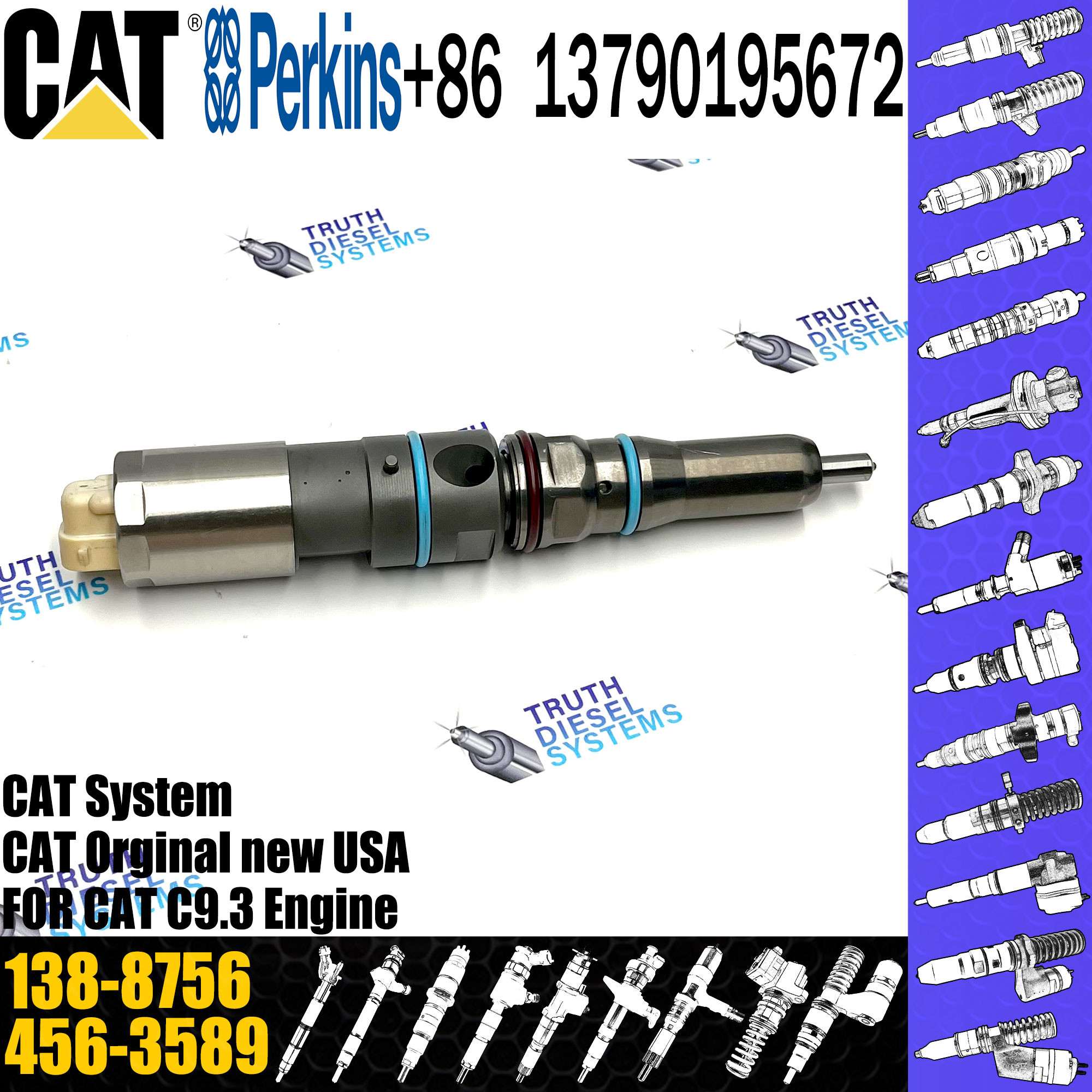 C9.3 common rail injector 173-9379 138-8756 155-1819 232-1183 169-7408 222-5967 for C-A-T