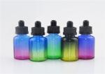 Round Color Gradient Glass Small Dropper Bottles , Olive Oil Glass Bottles With