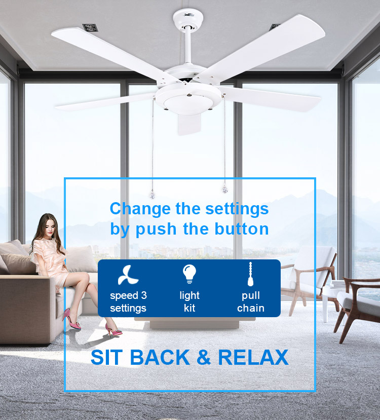 10-Year Motor 1stshine Bedroom Ceiling Fan with Remote Control and AC Motor NO Dimmer