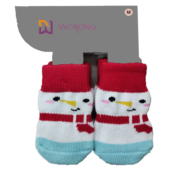 Traction Control Cotton Custom Pet Socks for dogs Indoor Nonskid Knit Socks