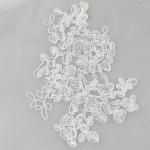 3D polyester yarn on nylon mesh cording eyelash lace fabric for bridal gown