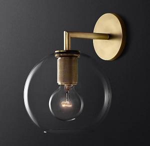 China Blown Glass Shade Modern Sconces Living Room Internal Wall Lights 40W factory