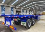 SGS Flat Bed Semi Trailer 3 Axles With 12pcs Container Twist Lock